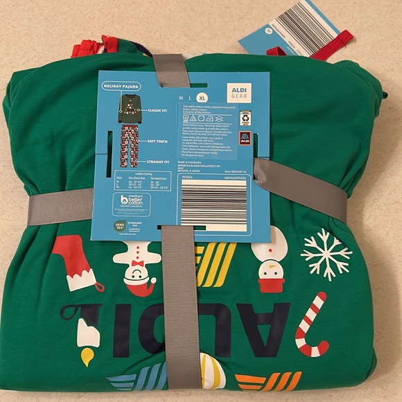 ALDI GEAR 2024 CHRISTMAS Aldi Tree Women's XL 2pc Cotton Blend Pajama Set Ltd Ed - Picture 3 of 8